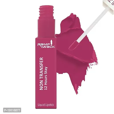 Ramp Walk Powerstay Matte Ultra Smooth Liquid Lipstick, Transfer proof and Waterproof lipstick, Up to 12hrs stay, 5ml (Pink Bloom)-thumb0
