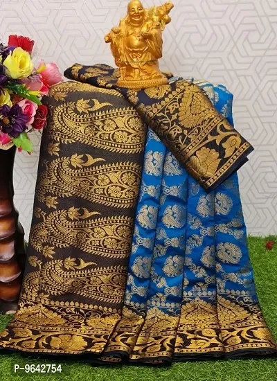 Classic Cotton Silk Woven Saree with Blouse piece-thumb0