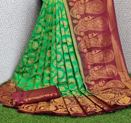 Classic Silk Woven Saree with Blouse piece