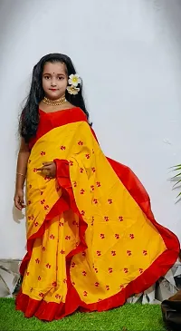 All Over Embroidery Work Kids Saree Without Blouse Piece-thumb3