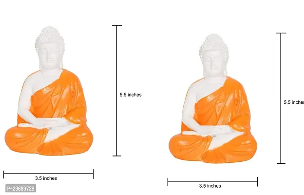 Budha Premium Rare Handcrafted Polymarble Meditation Figurine Pack of 2