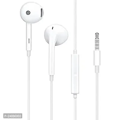 Stylish White In-ear Wired Earphone With Microphone-thumb0