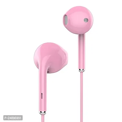 Stylish Pink In-ear Wired Earphone With Microphone-thumb0
