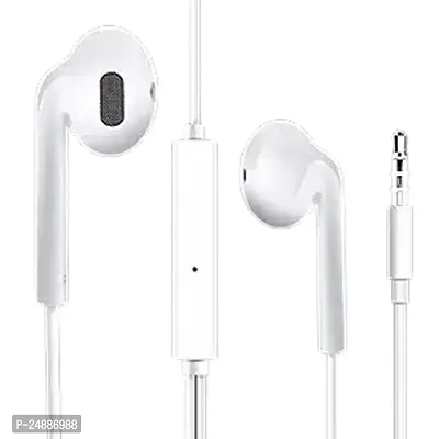 Stylish White In-ear Wired Earphone With Microphone-thumb0