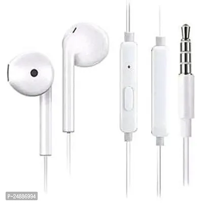 Stylish White In-ear Wired Earphone With Microphone-thumb0