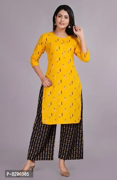 Women Rayon Printed Kurta Palazo set-thumb0