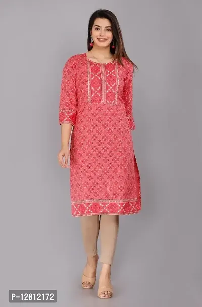 Women Rayon Printed Straight Kurti-thumb0