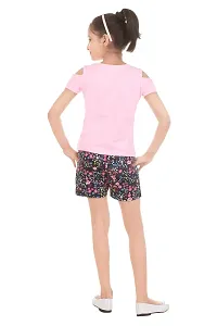 Pink Color Cotton Top  Hot Pant Set-thumb1