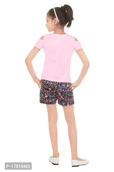 Pink Color Cotton Top  Hot Pant Set-thumb2