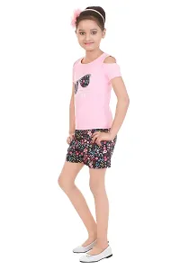 Pink Color Cotton Top  Hot Pant Set-thumb2