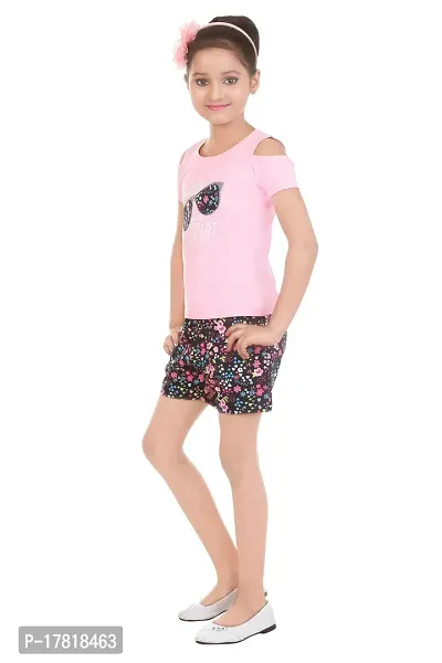 Pink Color Cotton Top  Hot Pant Set-thumb3