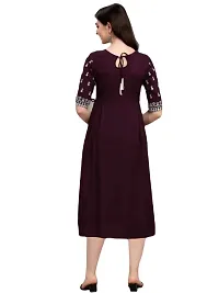 RUSHABH TRENDZ Women's Floral Straight Rayon Regular Relaxed Woven Round Neck Woven Pull On Fantasy Solid Traditional Kurta (RT_1004)-thumb4