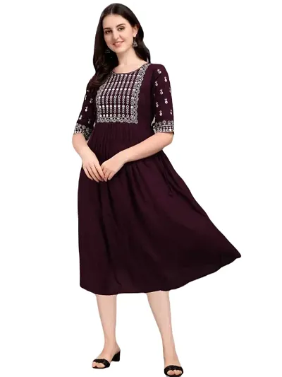 Women Viscose Rayon Anarkali Kurta