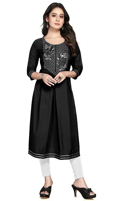 Stylish Viscose Rayon Embroidered Anarkali Kurta