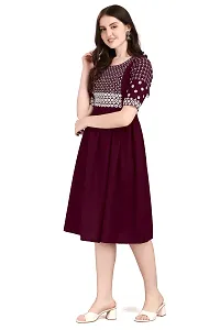 RUSHABH TRENDZ Women's Floral Straight Rayon Regular Relaxed Woven Round Neck Woven Pull On Fantasy Solid Traditional Kurta (RT_1008)-thumb2