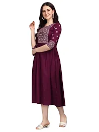 RUSHABH TRENDZ Women's Floral Straight Rayon Regular Relaxed Woven Round Neck Woven Pull On Fantasy Solid Traditional Kurta (RT_1002)-thumb1