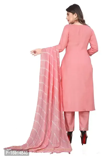 Women's Embroidery Kurta With Pent And Dupatta Set-thumb3