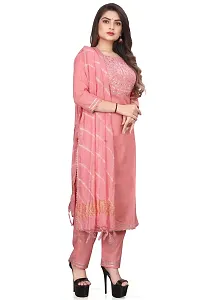 Women's Embroidery Kurta With Pent And Dupatta Set-thumb1