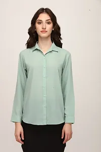 Beautiful Sea Green Casual Shirt For Women-thumb1