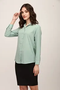 Beautiful Sea Green Casual Shirt For Women-thumb3