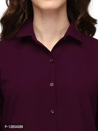 Fbella Women Wine Color Casual Shirt-thumb5