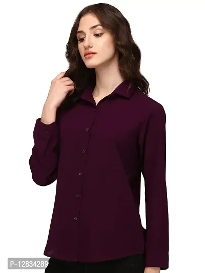 Fbella Women Wine Color Casual Shirt-thumb3