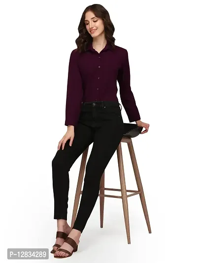 Fbella Women Wine Color Casual Shirt-thumb6