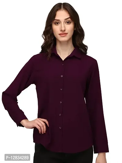 Fbella Women Wine Color Casual Shirt