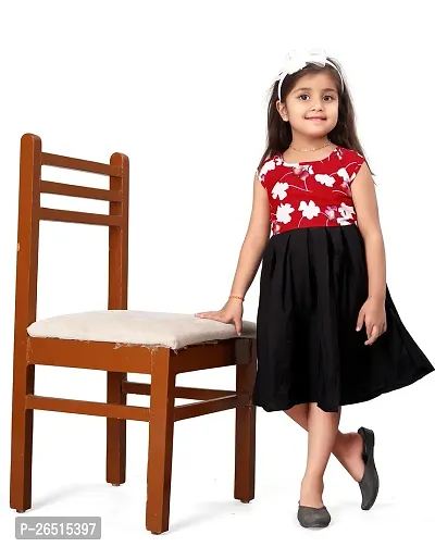 SWAGHOSH Trendy Designer Printed Dress Frock for Baby Girl (4-5 Years, Red)-thumb5