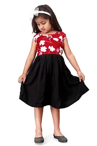 SWAGHOSH Trendy Designer Printed Dress Frock for Baby Girl (4-5 Years, Red)-thumb3