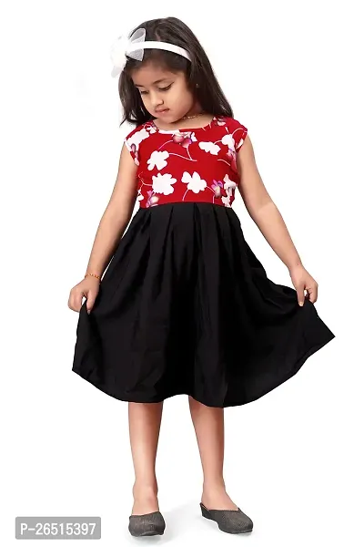 SWAGHOSH Trendy Designer Printed Dress Frock for Baby Girl (4-5 Years, Red)-thumb4