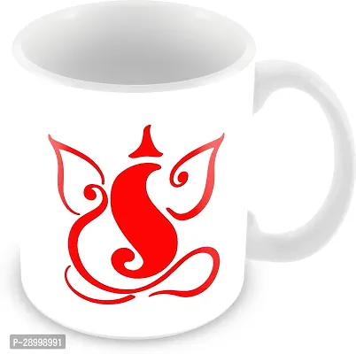 Eligant Red Ganesha Art Printed Spiritual and Devotional Gift Coffee Mug-thumb2