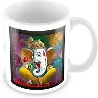 Ganesh Ji Colourful Painting Printed Spiritual and Devotional Gift Coffee Mug-thumb1