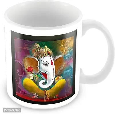 Ganesh Ji Colourful Painting Printed Spiritual and Devotional Gift Coffee Mug-thumb2