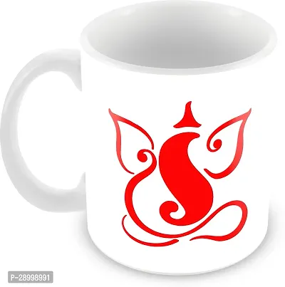 Eligant Red Ganesha Art Printed Spiritual and Devotional Gift Coffee Mug-thumb0