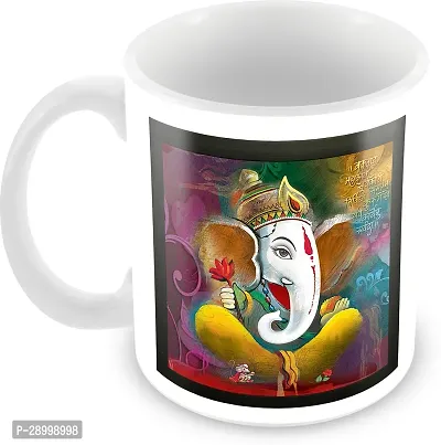 Ganesh Ji Colourful Painting Printed Spiritual and Devotional Gift Coffee Mug-thumb0
