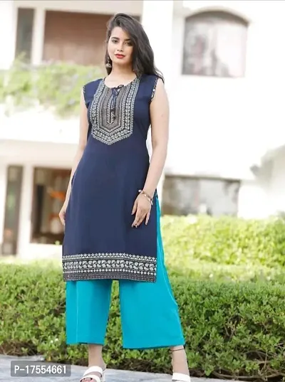 Women Stylish Rayon Straight Kurta-thumb0