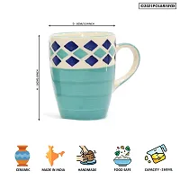 Polaris fox Multicolor Diamond Ceramic Glossy Coffee/Milk/Tea/Soup Mug | Set of 2-thumb3