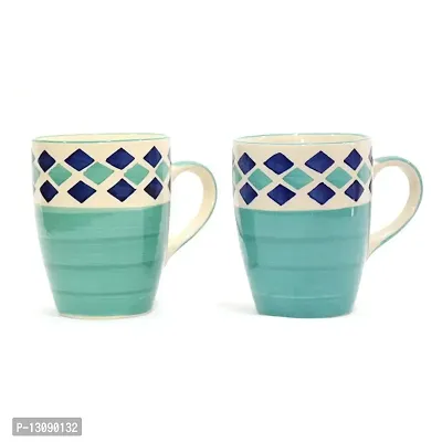 Polaris fox Multicolor Diamond Ceramic Glossy Coffee/Milk/Tea/Soup Mug | Set of 2-thumb2