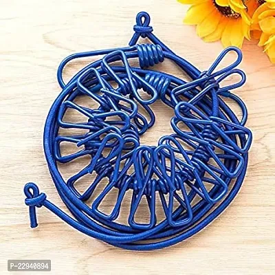 Buy cloth drying rope with hooks rope for drying with 12 clips(PACK OF  1)BLUE Online In India At Discounted Prices
