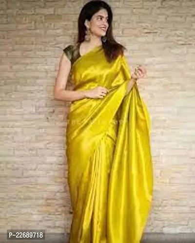 Beautiful Silk Blend Saree with Blouse Piece For Women-thumb0