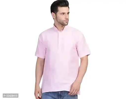 Stylish Pink Khadi Cotton Kurtas For Men