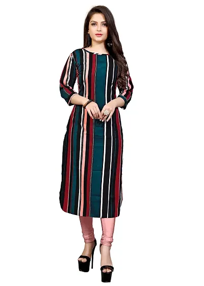 Stylish Crepe A-Line printed Kurtis