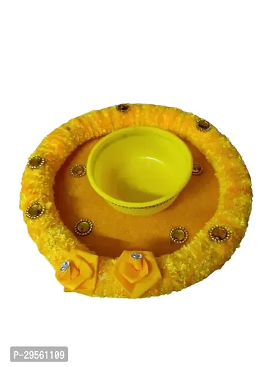 Laddu Gopal Ji Platter for Thakur Ji Size (0 to 4 No.) (yellow)-thumb0