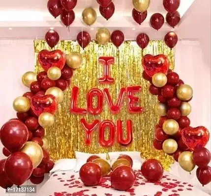 classic I Love You Decoration Combo Set Kit 47Pcs Heart Foil Balloon-thumb0