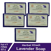 Herbal Khadi Lavender body wash Ayurvedic Handmade Soap Silky and smooth skin Cold-Pressed Organic Luxury Natural Premium Soap Vegan, Cruelty-free For Men and Women (Pack of 5) (625 g)-thumb1
