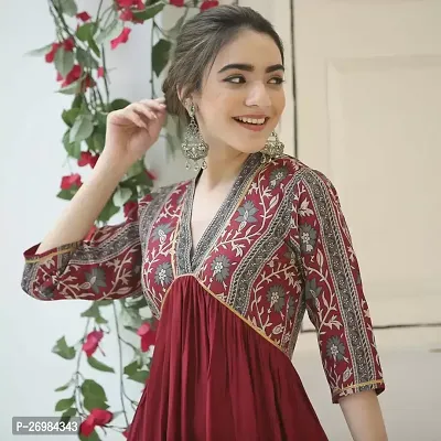 Reehana Fashion Printed Single kurta gown-thumb2
