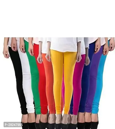 Fabulous Multicoloured Viscose Leggings For Women Pack Of 10-thumb0