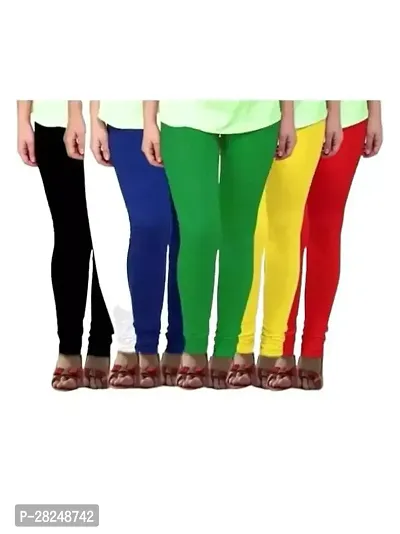 Fabulous Multicoloured Cotton Blend leggings For Women Pack Of 6-thumb0