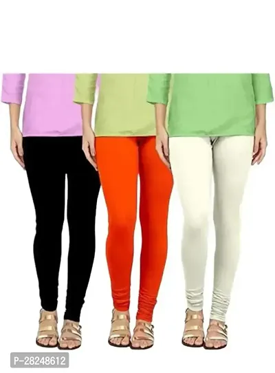Fabulous Multicoloured Cotton Blend leggings For Women Pack Of 3